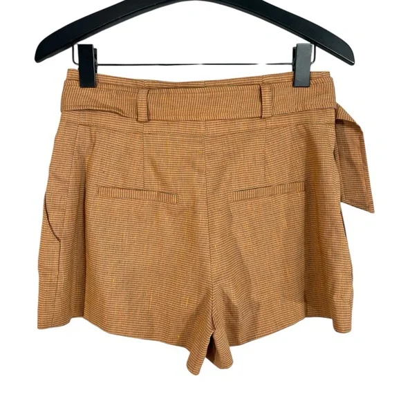Veronica Beard Borneo High-Waist Chai Shorts with D-Ring Belt Size 2